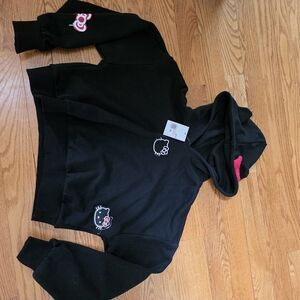 Forever 21 Black Hoodie with Red Accents